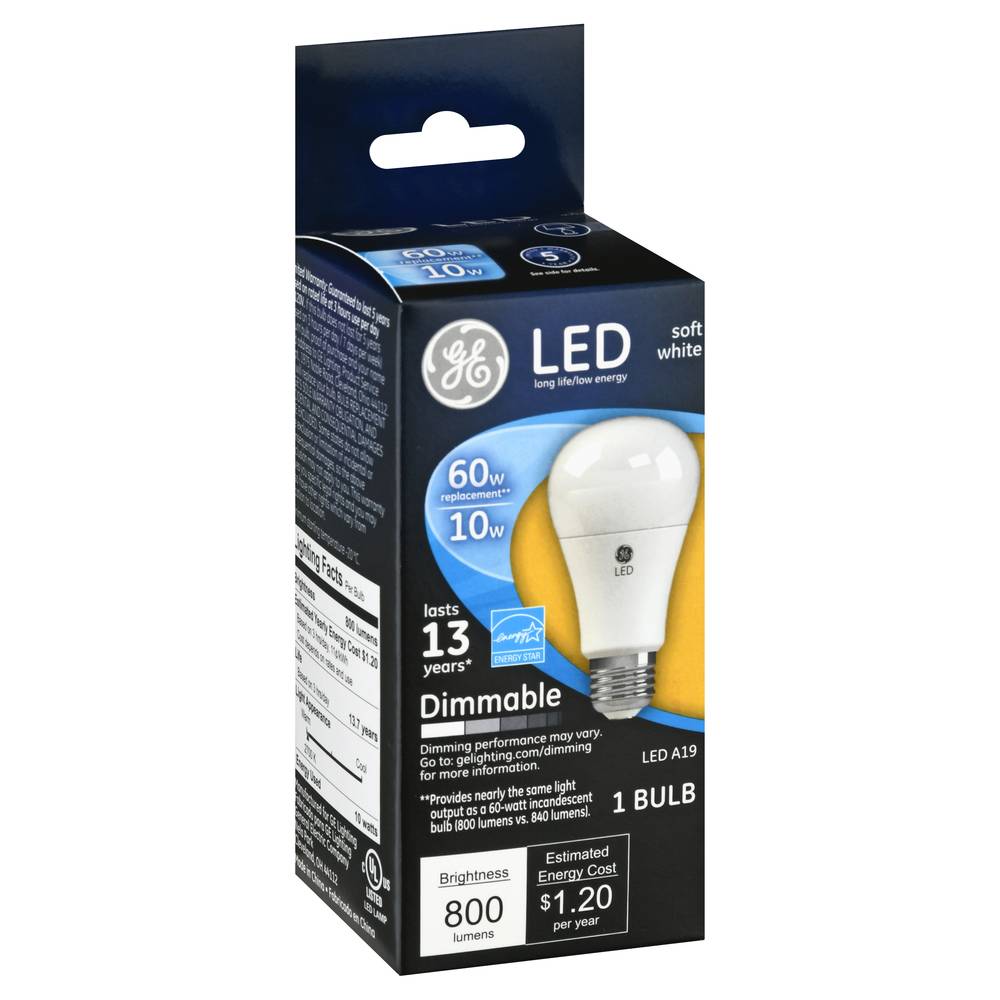 Ge 60w Led Soft White Dimmable Light Bulb (1 bulb)