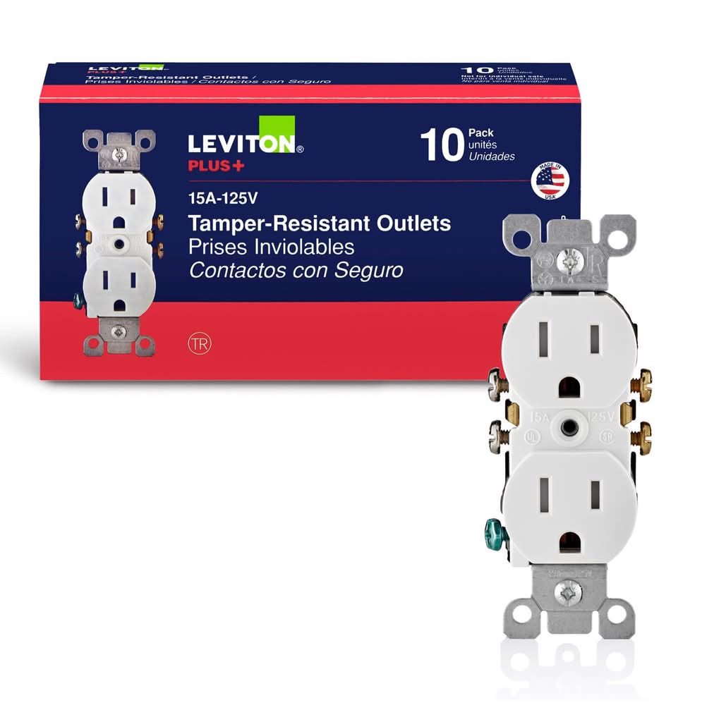 Leviton 15 Amps 125 V Duplex White Outlet 5-15R 10 Pk