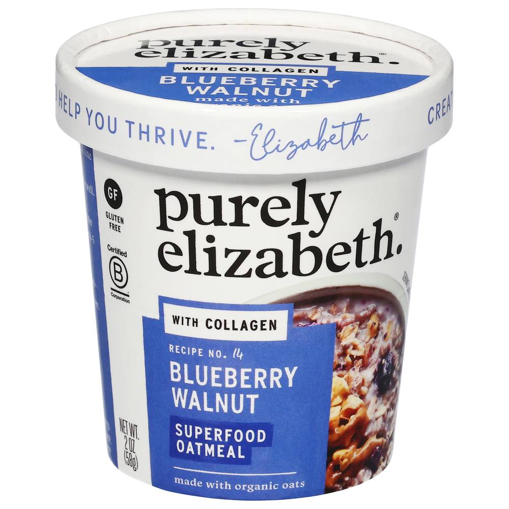 Purely Elizabeth Superfood Oatmeal With Collagen, Blueberry Walnut (2 oz)