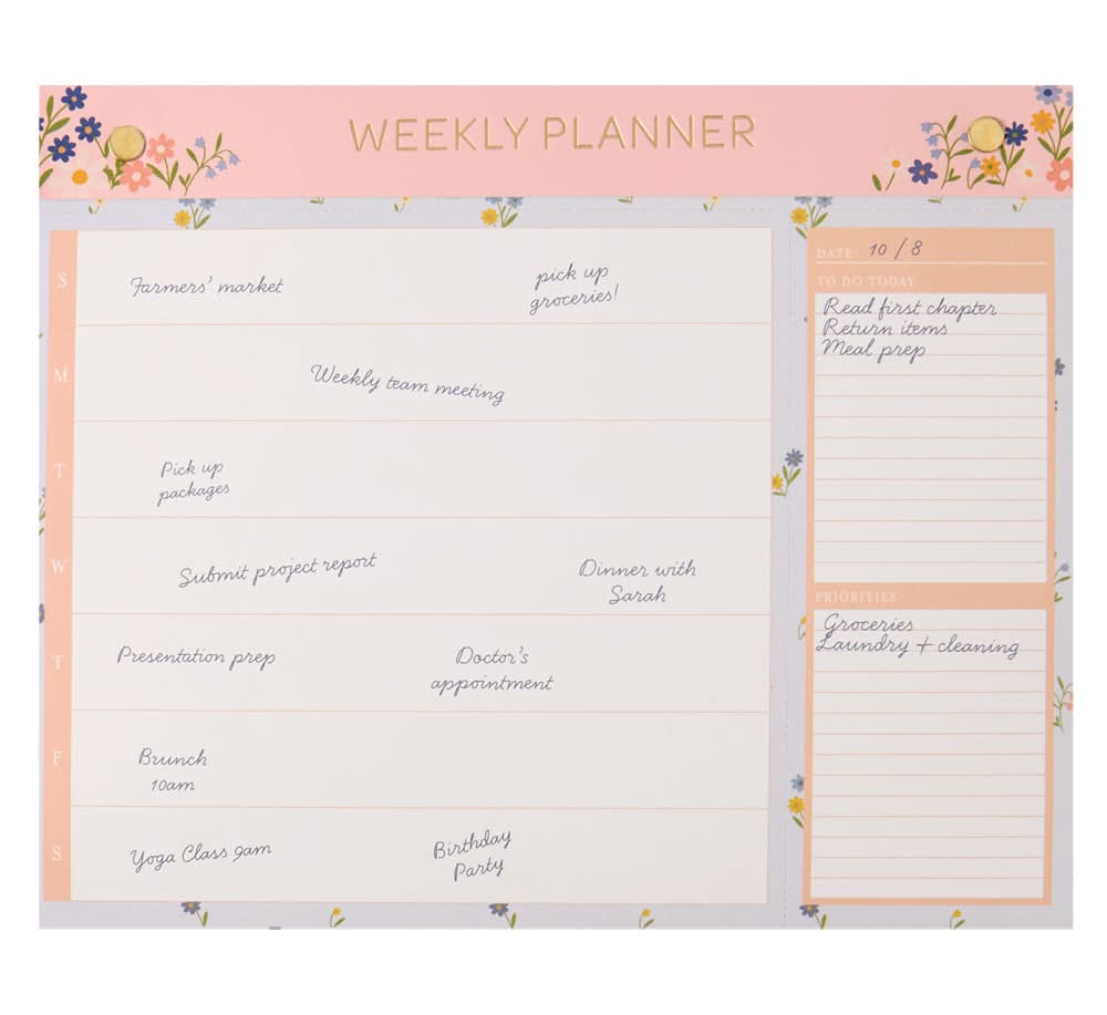 Pembrook Weekly Calendar - Tear Off - Floral