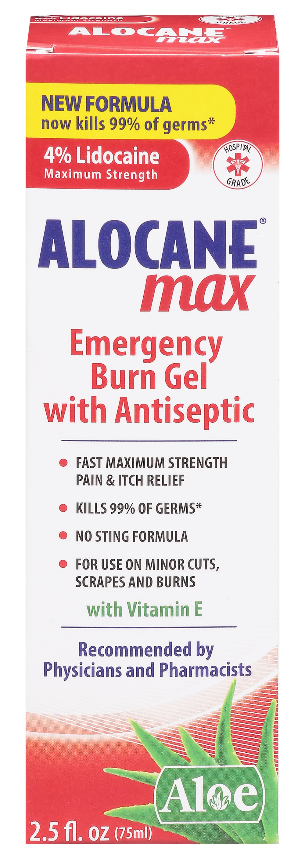 Alocane Maximum Strength Emergency Burn Gel With Vitamin E (2.5 fl oz)