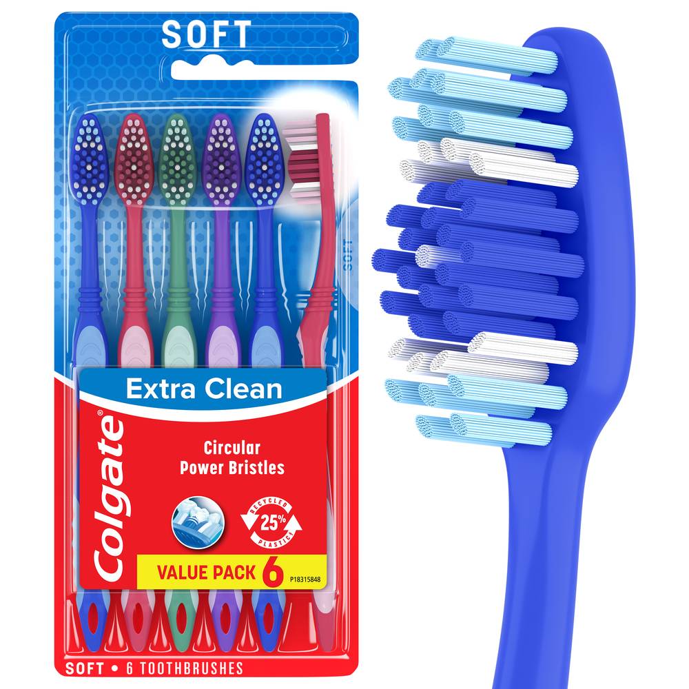 Colgate Extra Clean Soft Toothbrushes pack (6 ct)