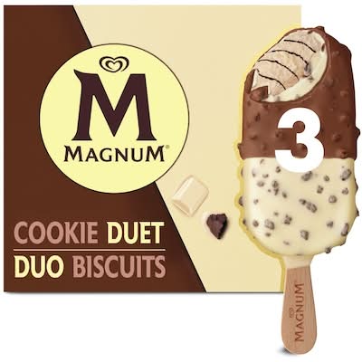 Magnum Ice Cream Bars, Cookie Duet (3 x 85 ml)