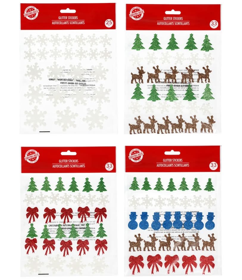 Christmas House Glitter Stickers (33 ct)