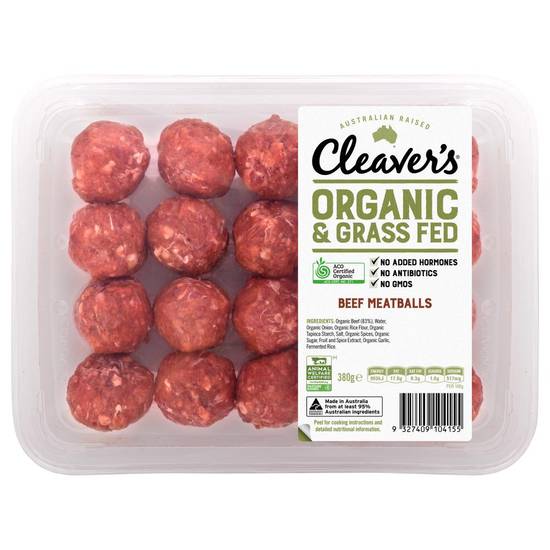 Cleaver's Organic Grass-Fed Beef Meatballs 380g