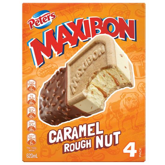 Maxibon Ice Cream Caramel Rough Nut (24 Pack) 155mL