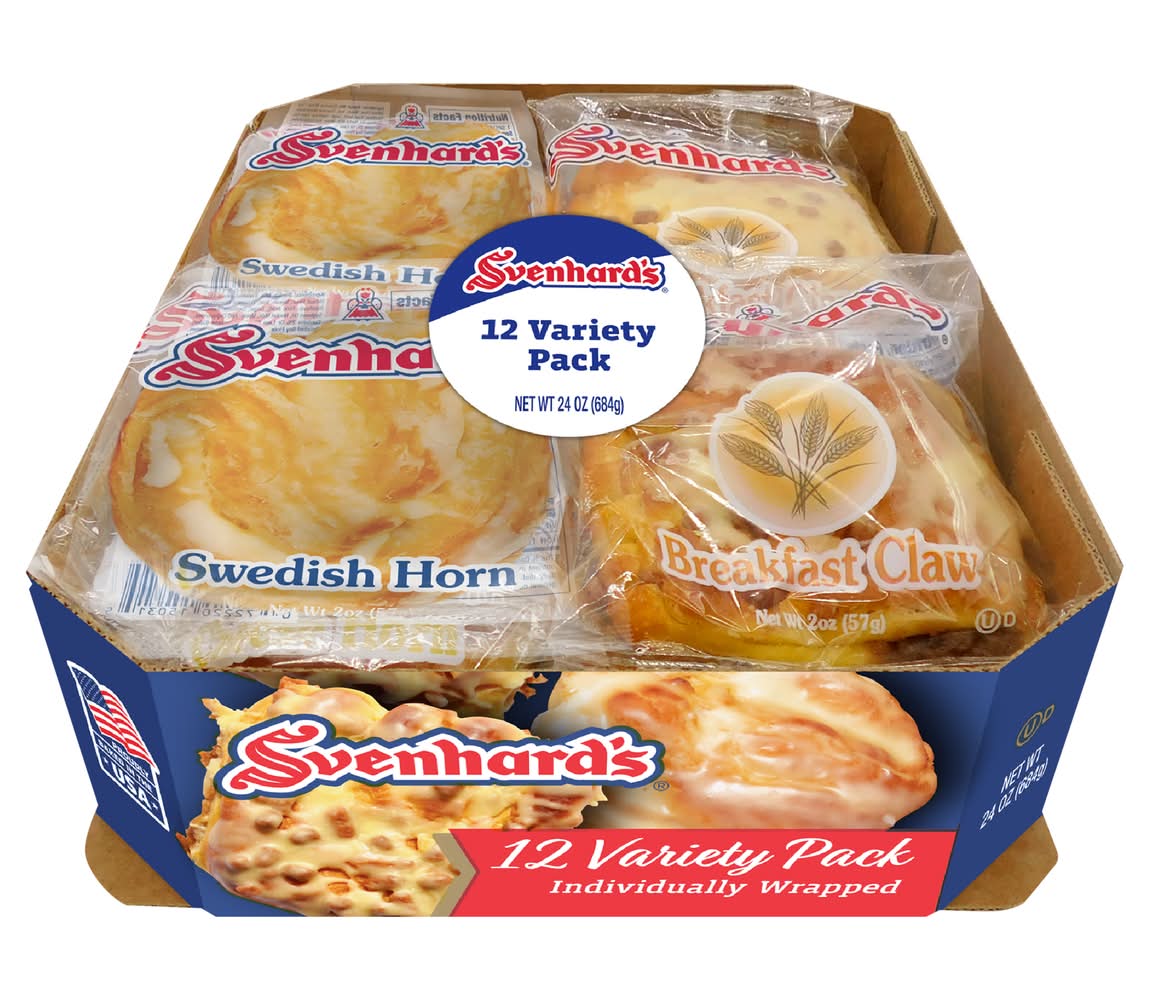 Svenhard's Breakfast Claw and Swedish Horn Variety pack Pastries (1.5 lbs, 12 ct)