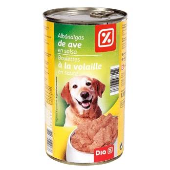 Alimento para perros en salsa albóndigas de ave Dia lata 1.2 kg