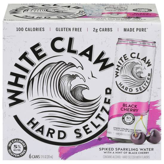 White Claw Black Cherry Hard Seltzer (6 ct, 12 fl oz)
