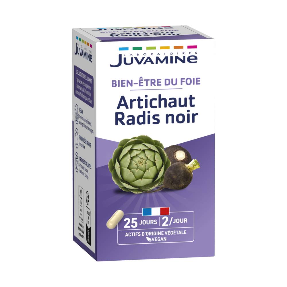 Juvamine - Gélules digestion artichaut radis noir pour 25 jours (18g)