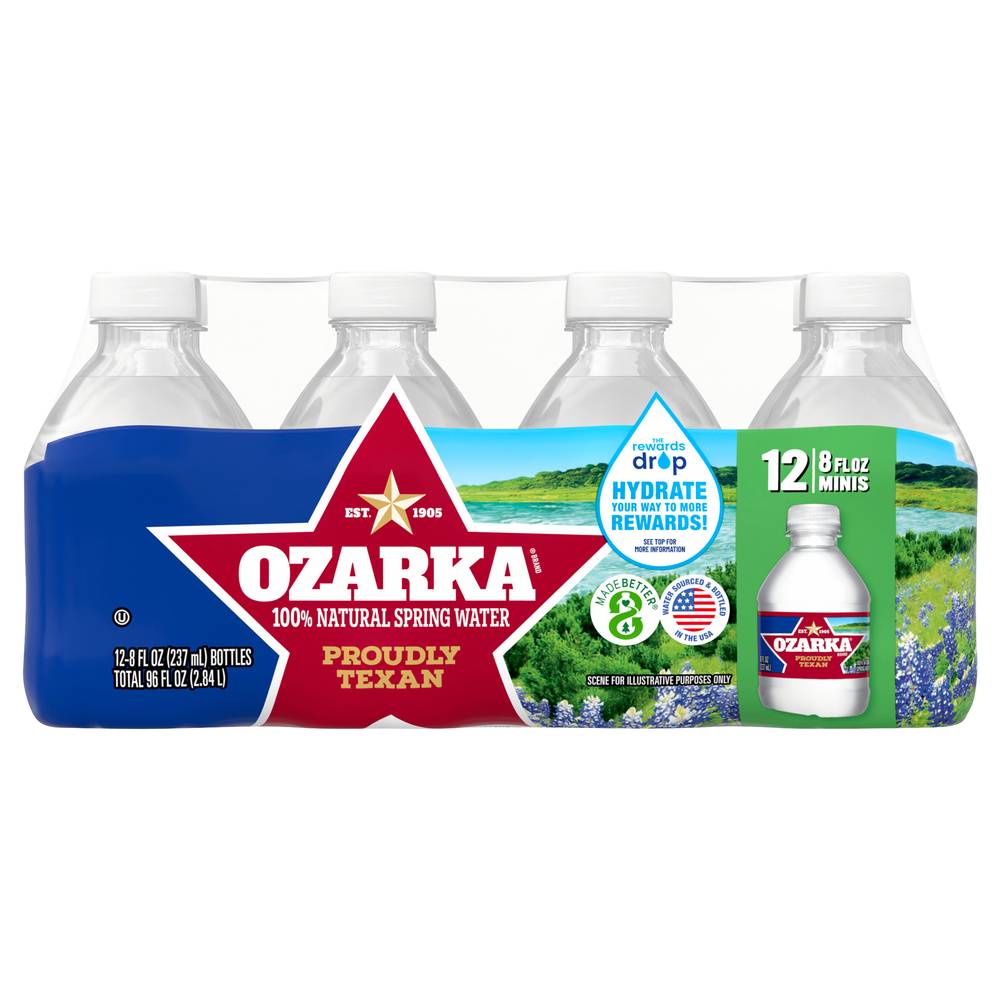 Ozarka 100% Natural Spring Water (12 x 8 fl oz)