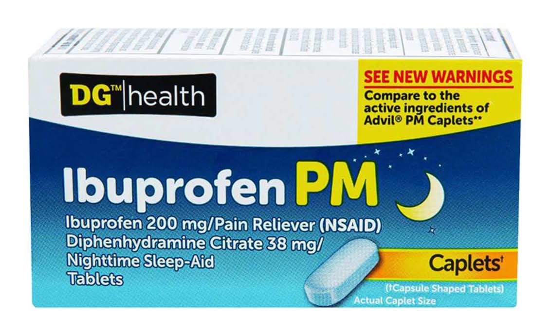 Dg Health Ibuprofen Pm Caplets 80 Ct
