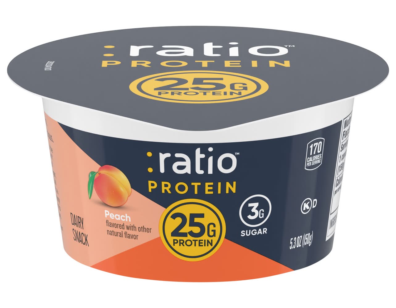 :ratio Protein Cultured Dairy Snack Yogurt, Peach (5.3 oz)