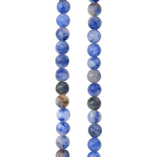 Blue Spotted Sodalite Stone Round Beads By Bead Landing, 4Mm