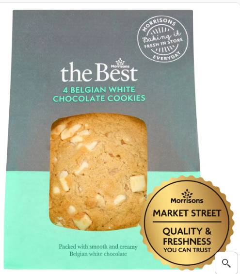 Morrisons White Choc Cookie 65g 4pk