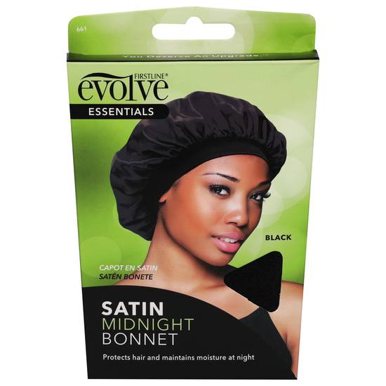 Evolve Firstline Essentials Black Satin Midnight Bonnet
