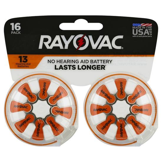 Rayovac Size 13 Hearing Aid Batteries (16 ct)