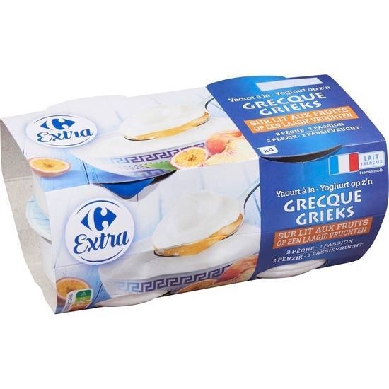 Carrefour Extra - Yaourt à la grecque (pêche - passion)