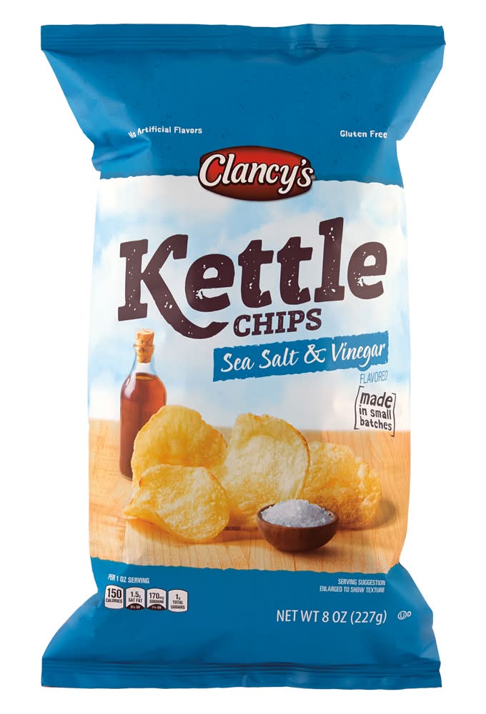 Clancy's Gluten Free Kettle Chips, Sea Salt & Vinegar (8 oz)