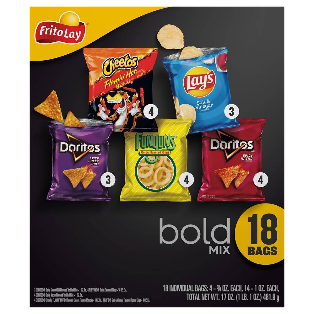 Frito-Lay Bold Mix Variety pack, Assorted (17 oz, 18 ct)