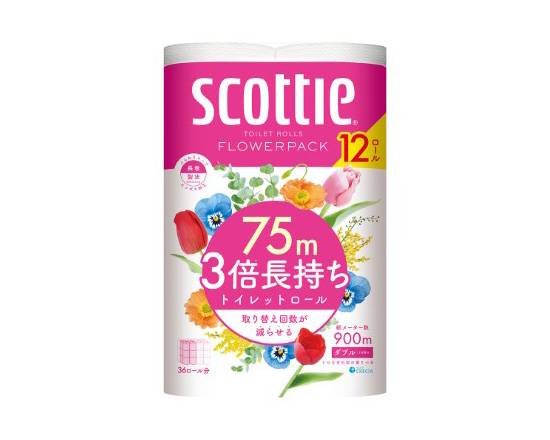 367036：スコッティ フラワーパック 3倍長持ち 12ロール ダブル / Sukotti furaw?pakku triple long lasting 12 Packs of Toilet Paper
