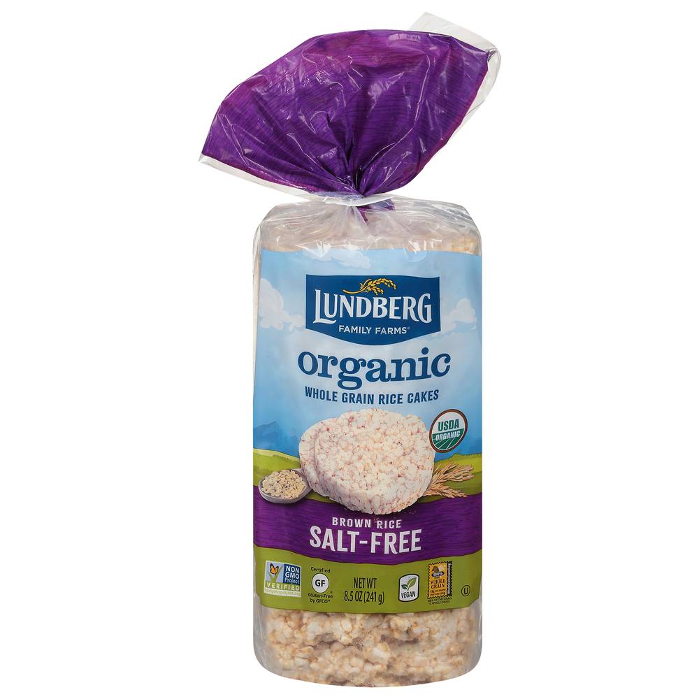 Lundberg Family Farms Organic Salt Free Whole Grain Brown Rice Cakes (8.5 oz)