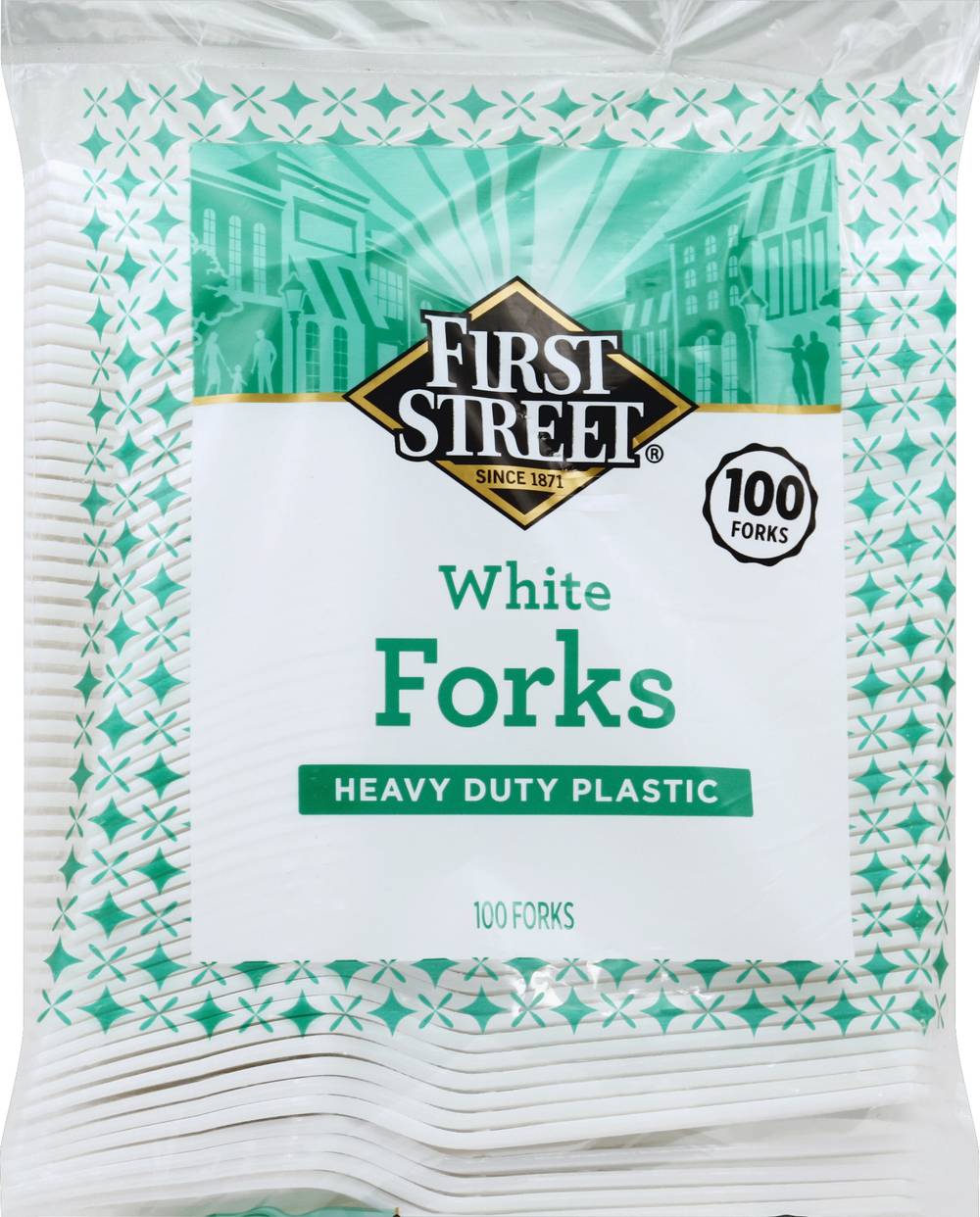 First Street Heavy Duty Plastic Forks, White (100 ct)
