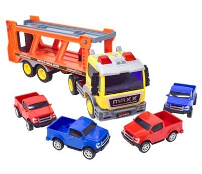 Maxx Action Realistic Action Truck Long Haul Vehicle Transport Playset