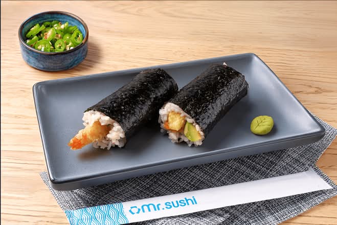 Diavolo Hand Roll - Camarón Tempura y Salsa Diablo