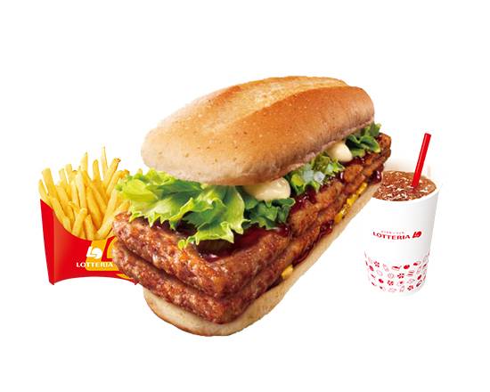 【セット】ダブルリブサンド ポーク Double Pork Rib Sandwich Set