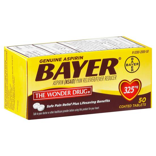 Bayer Pain the Wonder Drug Pain Reliver Aspirin 325 mg Tablets (50 ct)