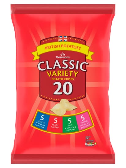 Morrisons Assorted, Classic Variety Mix Potato Crisps (20 pack)