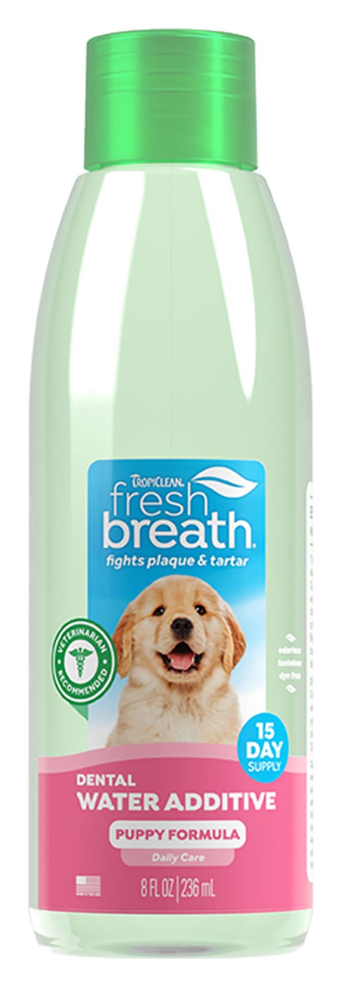 TropiClean® Fresh Breath® Dental Water Additive for Puppies, 8oz (Size: 8 Oz)