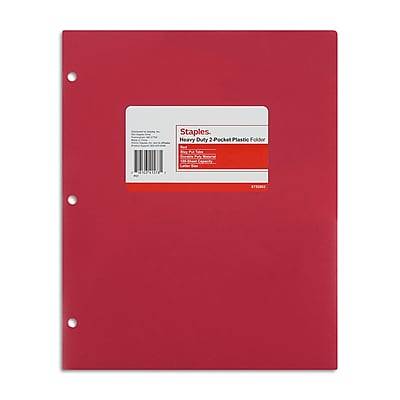 Staples Pocket Portfolio Folder (red)