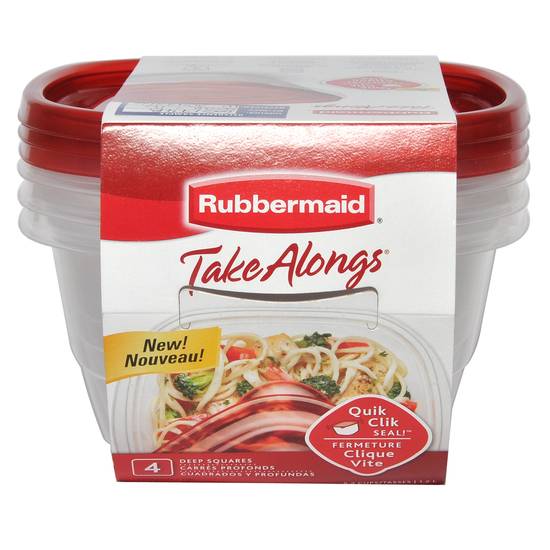 Rubbermaid Food Containers, 4 Pack (1.2L-5.2 cups)