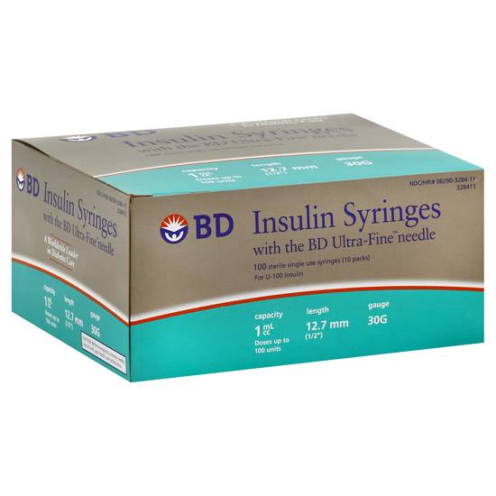 Bd Ultra-Fine Needle Insulin Syringes (100 ct)