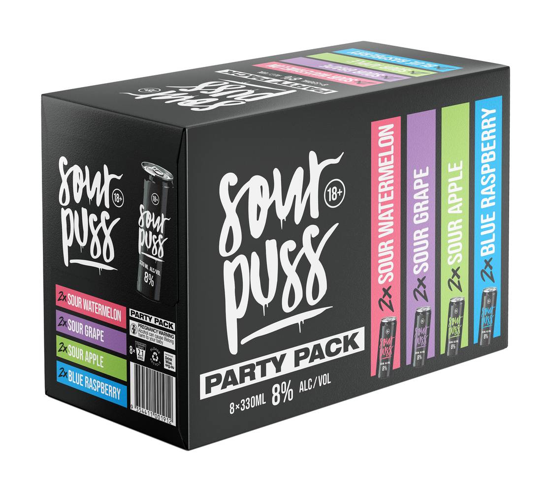 Sour Puss RTD Mixed Pack Can 330ml (8PK) X 8 pack