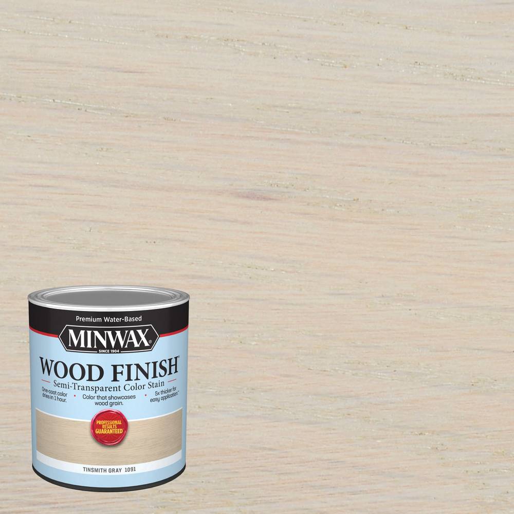 Minwax Wood Finish Water-based Tinsmith Gray Semi-transparent Interior Stain (1-quart) | 109100000