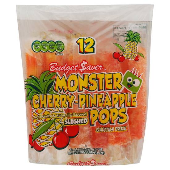 Budget Saver Slushed Cherry-Pineapple Monster Pops (12 ct)