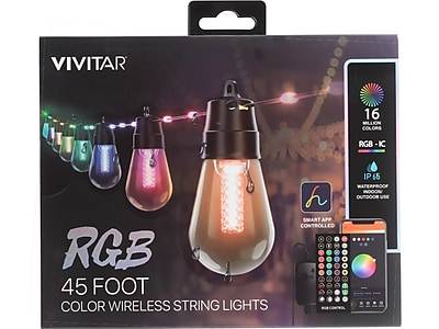 Vivitar Smart Rgb Wireless String Light, 540 Inch, Assorted