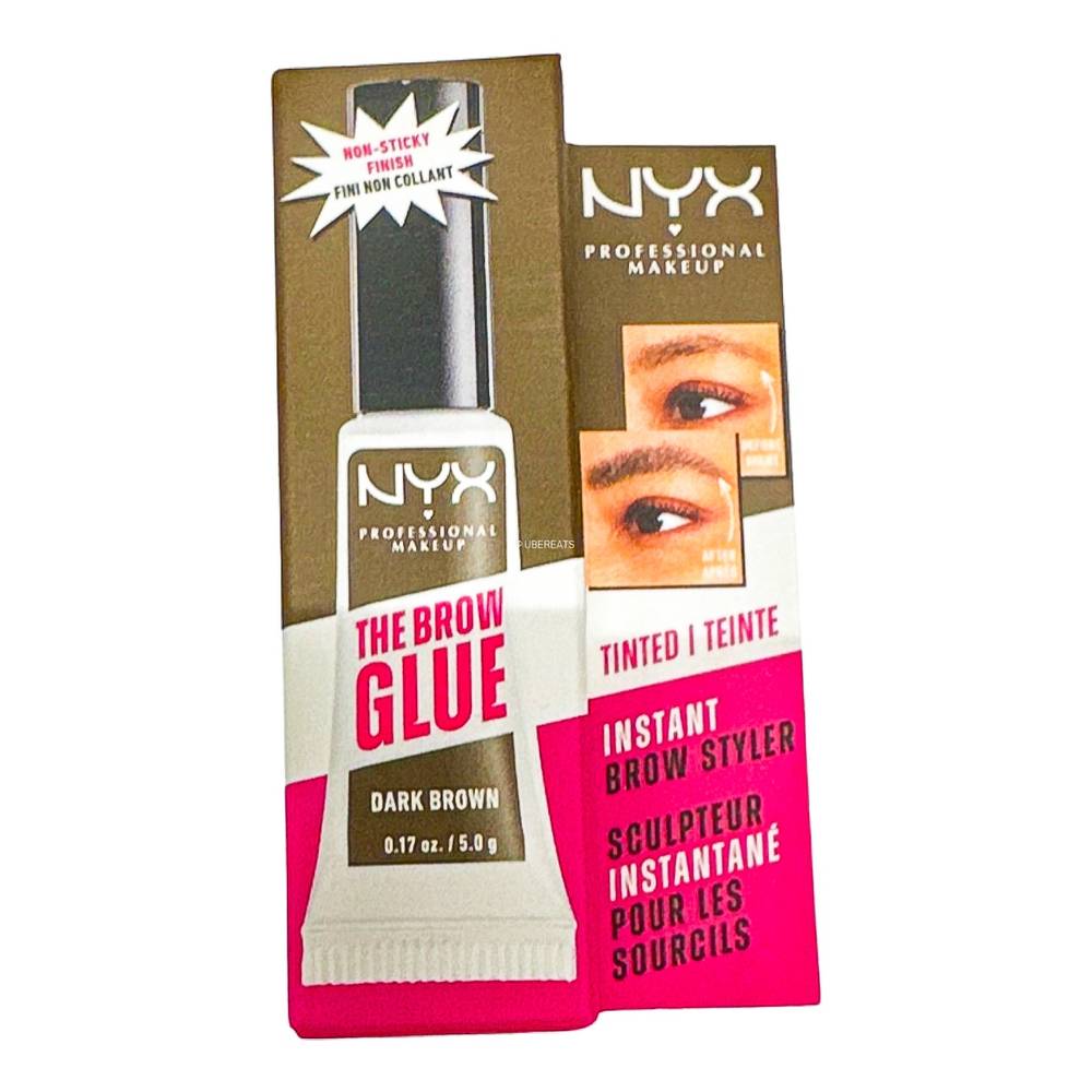 NYX Professional Makeup Brow Glue Eyebrow Gel - Dark Brown - 0.17 fl oz