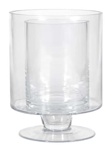 Ashland Double Wall Glass Cylinder Vase, 6.2 x 8.1 in