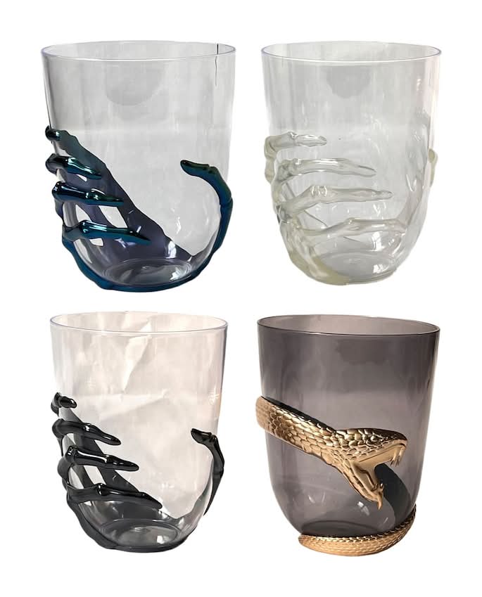 Stemless Plastic Skeleton Goblets