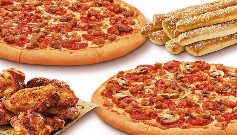 Two Medium Pizzas, Wings & Crazy Bread