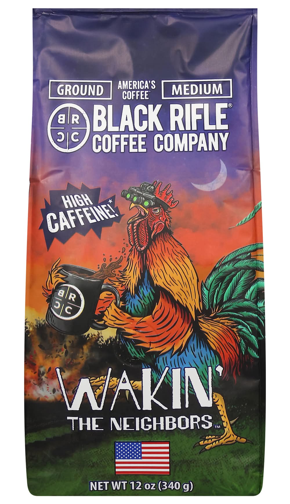 Black Rifle Coffee Company High Caffeine Medium Roast Ground Coffee, Wakin' the Neighbors (12 oz)