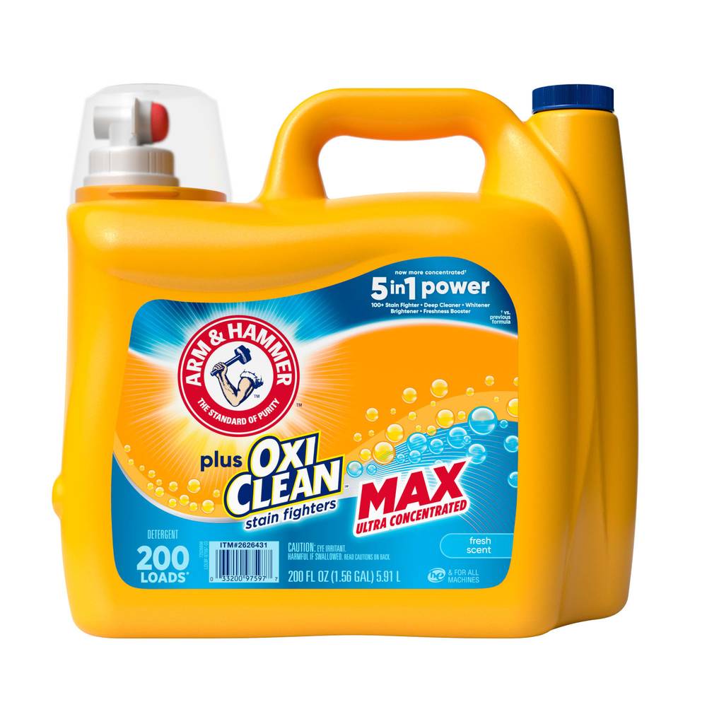 Arm & Hammer Plus Oxiclean Max Liquid Laundry Detergent (200 fl oz)