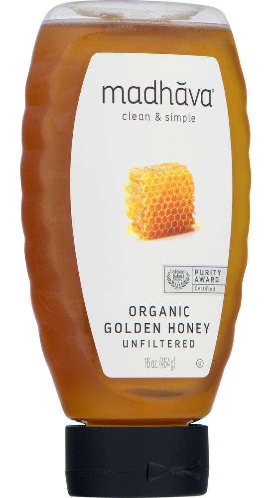 Madhava Clean & Simple Organic Golden Unfiltered Honey