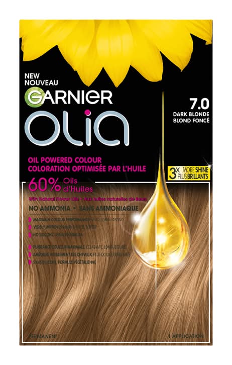 Olia coloration pour cheveux (7.0 blond foncé) - garnier olia no ammonia oil powered permanent hair colour, 7.0 dark blonde