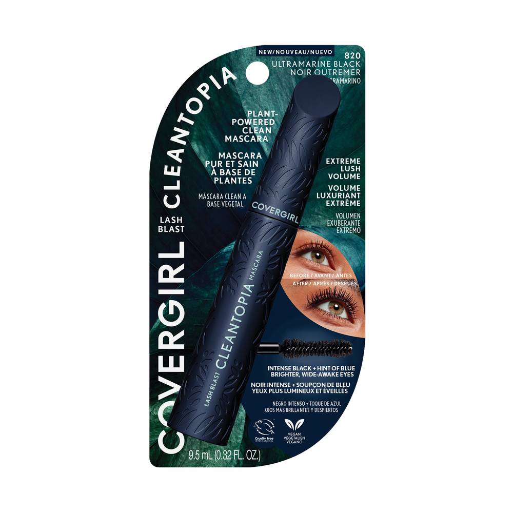 CoverGirl Lash Blast Cleantopia Mascara, 820 Ultramarine Black (0.32 fl oz)