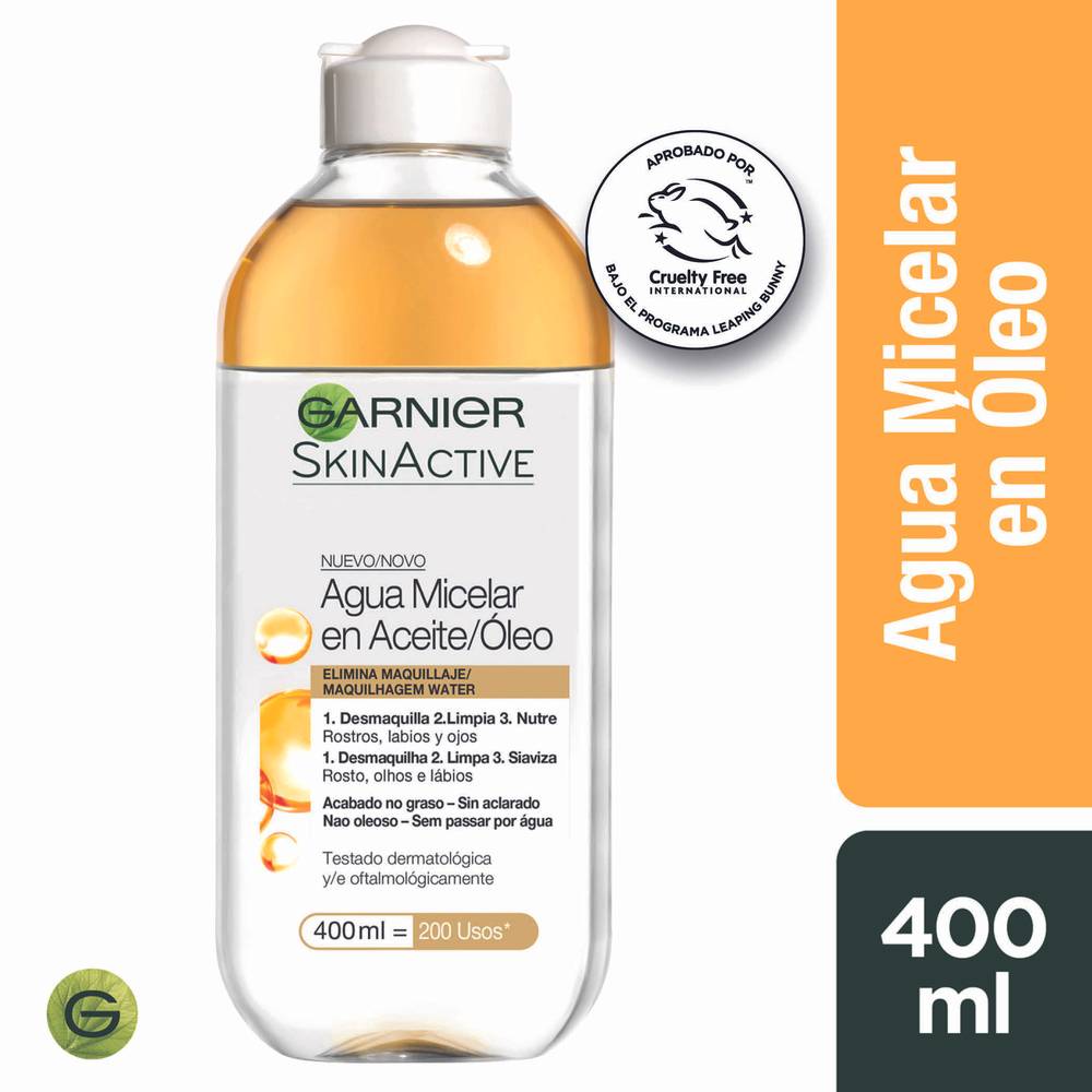 Garnier skin active · Agua micelar en óleo (400 ml)